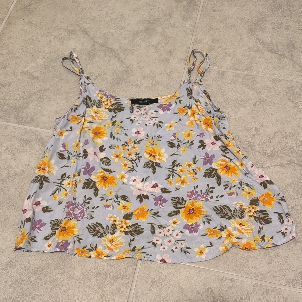 Forever 21 Floral Camisole in Yellow and Purple